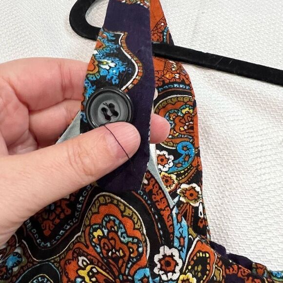 Unique Spectrum Multi Color Paisley Viscose Boho Tank - Picture 8 of 9
